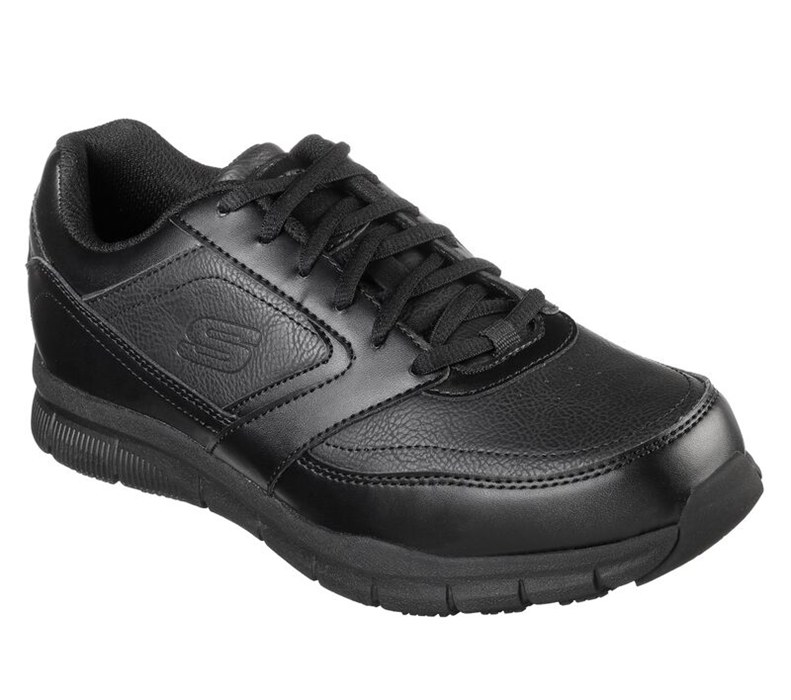 Skechers Herr Svarta Snörskor - Work Relaxed Fit: Nampa Sr - Sverige (EGAJY-8695)